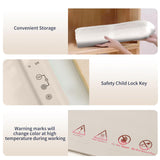 Fast Heating Warming Mat for Food with 3 Temperature and 4 Timer Settings,Waterproof Fexible Silicone Food Heating Mat with UV Coating Easy to Clean and Storage(Khaki, 60x40CM)