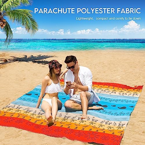 BYDOLL Beach Blanket 78''X81'' 4-7 Adults Oversized Lightweight Waterproof Sandproof Blanket for Beach Large Picnic Mat Travel Camping