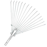 Buyplus Adjustable Garden Leaf Rake - 24 to 63 Inch Telescopic Metal Expandable Folding Leaves Rake, Metal Rakes for Leaves, Yard Rakes for Lawn Yard, Flowers Beds, Sliver