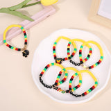 FAERLIIRY African Bracelets for Black Women Juneteenth Beaded Bracelets Black History 1865 Jewelry Adjustable Jamaica Ethnic Tribal Heishi Bracelet African Independence Day Jewelry (Africa-B)