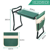 FozsKeylf Garden Kneeler and Seat, Soft EVA Kneeling Pad Stool with Tool Pouch, Heavy Duty Foldable Gardener Stool, Green