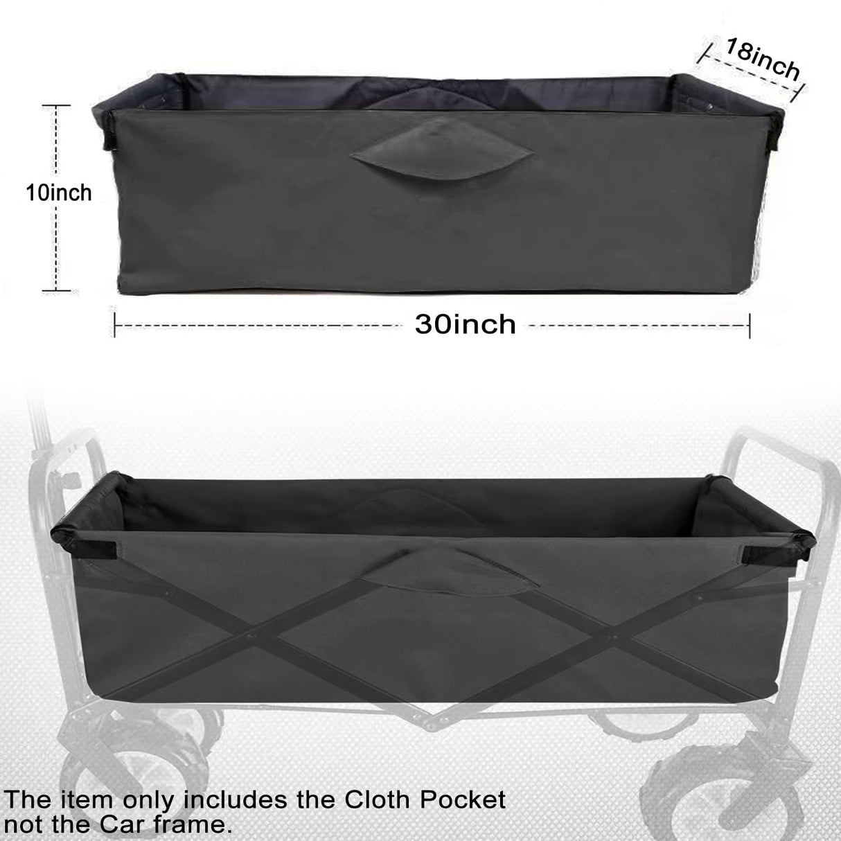 Camping Cart Liner Foldable Wagon Cloth Pocket,Beach Cart Large Capacity Cloth Pocket,for Station Wagons Front and Rear Foldable,Replacement Cloths Bags Size fits Length24-30 Height7-11