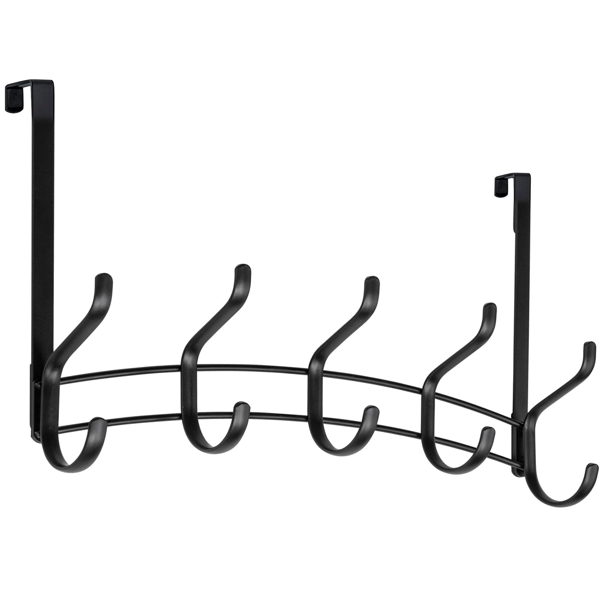 LYNK Professional® Home™ Over the Door Hooks - 10 Hook – Over the Door Coat Rack - Over the Door Hanger - Hanging Towels or Clothes - Bathroom, Bedroom, Laundry Room - Lifetime Ltd. Warranty, Black