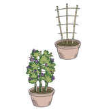 Natural Bamboo Trellis 24 Inches Tall, Mininfa Garden Ladder Trellis, Plant for Climbing Plants, Vegetables, Pots - 3 Pack