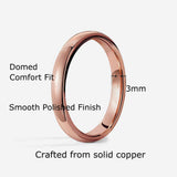 IVY & BAUBLE 6mm Solid Copper Comfort Fit Ring For Men & Women, Size 10