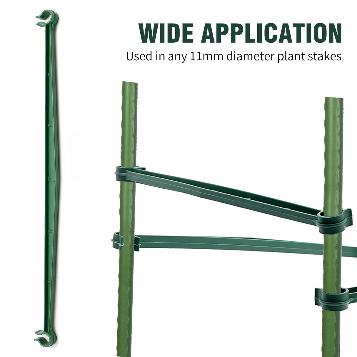 100PCS Stake Arms for Tomato Cage, 11.8 Inches Expandable Trellis Connectors, Tomato Stake Supports, 11mm Bayonet Diameter Plant Stakes for Climbing Plants, Tomatoes Stakes, Vegetables