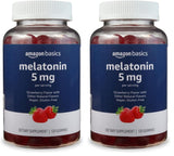 Amazon Basics Melatonin 5mg, Strawberry (Previously Solimo) 120 Gummies (2 per Serving) (Pack of 2)