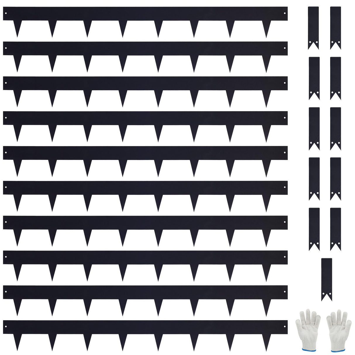 Pmango 10-Pack Galvanized Steel Landscape Lawn Edging 4.5 inch Height Black