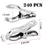 BESTEEL Upgraded 240 PCS Garden Clips, Greenhouse Clamps 100% Stainless Steel Heavy Duty Greenhuose Clips for Netting - Strong Grip to Hold Down Shade Cloth or Plant Cover on Garden Greenhouse Hoops