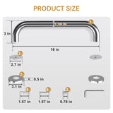 AmazerBath Shower Grab Bars for Seniors Anti Slip, Bath Safety Grab Bar for Needy, Stainless Steel Bathroom Safety Grab Bars, Thickened Bar Bigger Base Holds 500LBS, 16"L x 1.25"D, Brushed Nickel