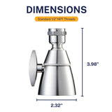 HammerHead Showers® Solid Metal 2 Inch High Pressure Shower Heads - BRUSHED NICKEL – 2.5 GPM Shower Heads High Pressure - High Flow Shower Head with ADJUSTABLE SPRAY PATTERN - Fixed Shower Head