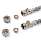 Flexible Hose with Isolation Vancoco Short 15mm x 1/2inch Flexi with Isolation 150mm Long Reeds Pipe Tap Connector Hose