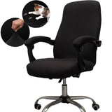 Melaluxe Office Chair Cover with Arm Covers - Universal Stretch Desk Chair Cover, Computer Chair Slipcovers (Size: L) - Black