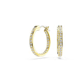 Swarovski Sommerset hoop earrings, Small, White, Gold-tone finish