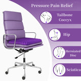 Gel Seat Cushion for Long Sitting, Double Thick Office Desk Home Wheelchair Seat Cushions for Back Hip Sciatica Tailbone Pain Sore Pressure Relief, Gel Cooling Game Chair Pads for Car Truck Driver