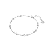 Swarovski Remix Collection strand, Round cut, clear, Rhodium finish