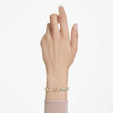 Swarovski Gema Tennis bracelet, Mixed cuts, Multicolored, Gold-tone finish