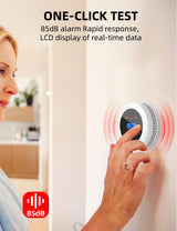 UxmCruxial Smoke Detector Carbon Monoxide Detector Combo, 2 in 1 Smoke and Carbon Monoxide Alarm with Display 85dB Alarm Replaceable Battery Fire Alarm CO Detector for Kitchen,Office