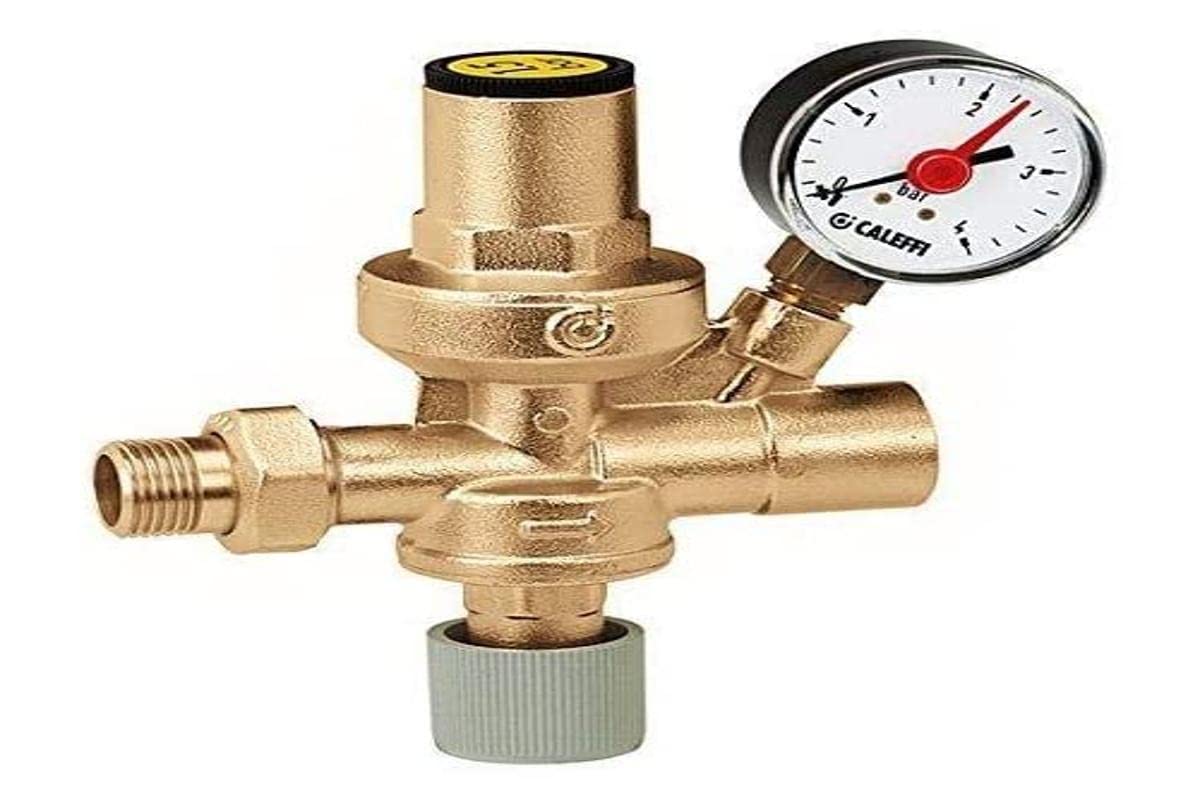 Caleffi 553140 Automatic Filling Unit 1/2'' with Manual Cock, Strainer, Check Valve.and Pressure Gauge