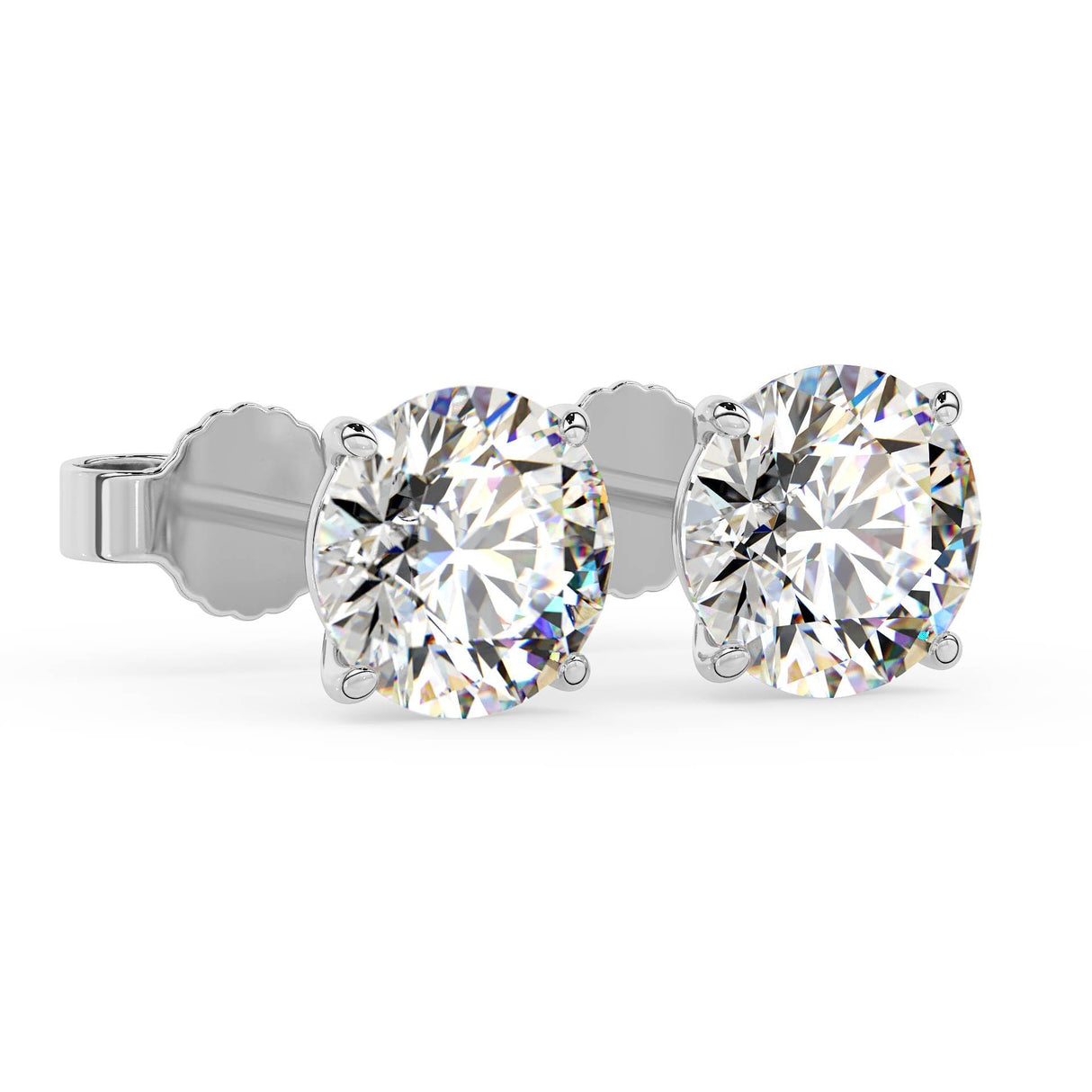 1.0 Carat 14K White Gold IGI Certified LAB GROWN Round Cut Diamond Stud Earrings for Women 4 Prong Screw Back for her MADE IN USA (E-F Color, VS1-VS2 Clarity)