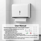 QWORK Wall Mount Paper Towel Dispenser 2 Pack – Tri-Fold Holder with Lock for Bathroom, Kitchen & Office