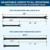 Door Security Bar, Rerishom Door Stoppers Security bar,Heavy Duty Door Lock Security Door Jammer Door Stopper for Apartment, Hotel Room,Screen Door Hardware (Dark Black, 2 Pack)