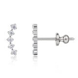 Limerencia Hypoallergenic Titanium Stud Earrings with Sparkling CZ, Silver