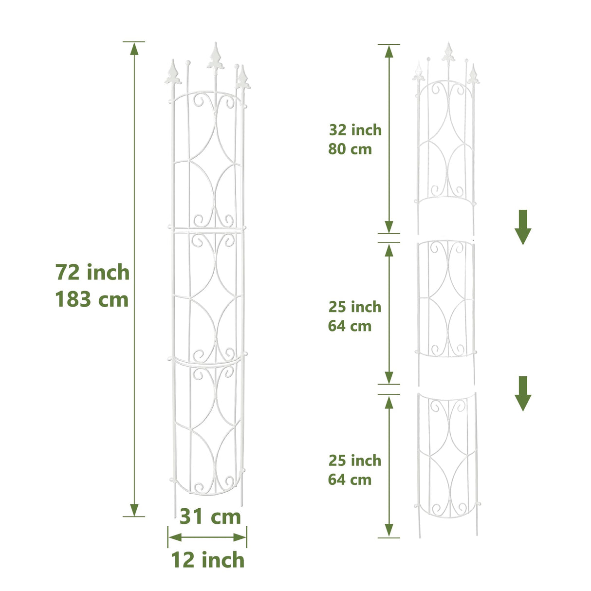 Thealyn Garden Trellis 2 Pack 72'' H x 12'' W Metal Plant Trellis