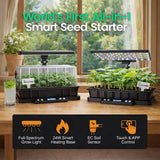 LetPot Smart Seed Starter with Humidity Dome, Germination Kit with Waterproof Seedling Mat, 24W Full Spectrum LED Grow Light, Smart Heating Base, EC Soil Sensor & App Control for Indoor Seed Starting