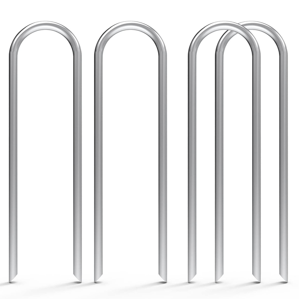 MySit 6 Inch 150 Pack U Shaped Galvanized Drip Irrigation Stakes 11 Gauge