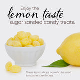 Claeys Sanded Lemon Drops Candy - Bulk Candy Lemon Drops Hard Candy - 2 Pounds - Christmas Candy – Ideal for Holidays, Sour Candy Lovers – Lemon Flavor