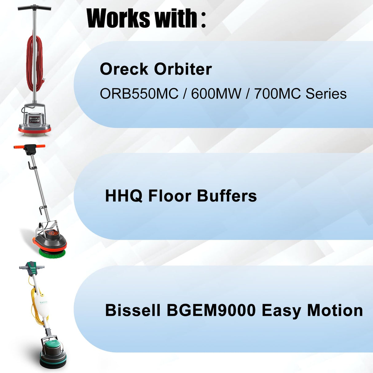 HHQ Commercial Scrub Brush for Orbital Floor Scrubber, Compatible with Oreck Orbiter XL ORB550MC, Bissell BGEM9000, 12" Diameter, Light-Duty Brush, Green