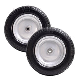 Sutmorly 4.80/4.00-8 Tire, 14.5" Flat Free Wheelbarrow Tire and Wheel, 5/8" 3/4" Bearings Solid Replacement Tires, 3" -7" Centered Hub, Universal Fit 3.50/3.00-8, 4.00-6 Trolley Dolly Go Kar, 2 Pack