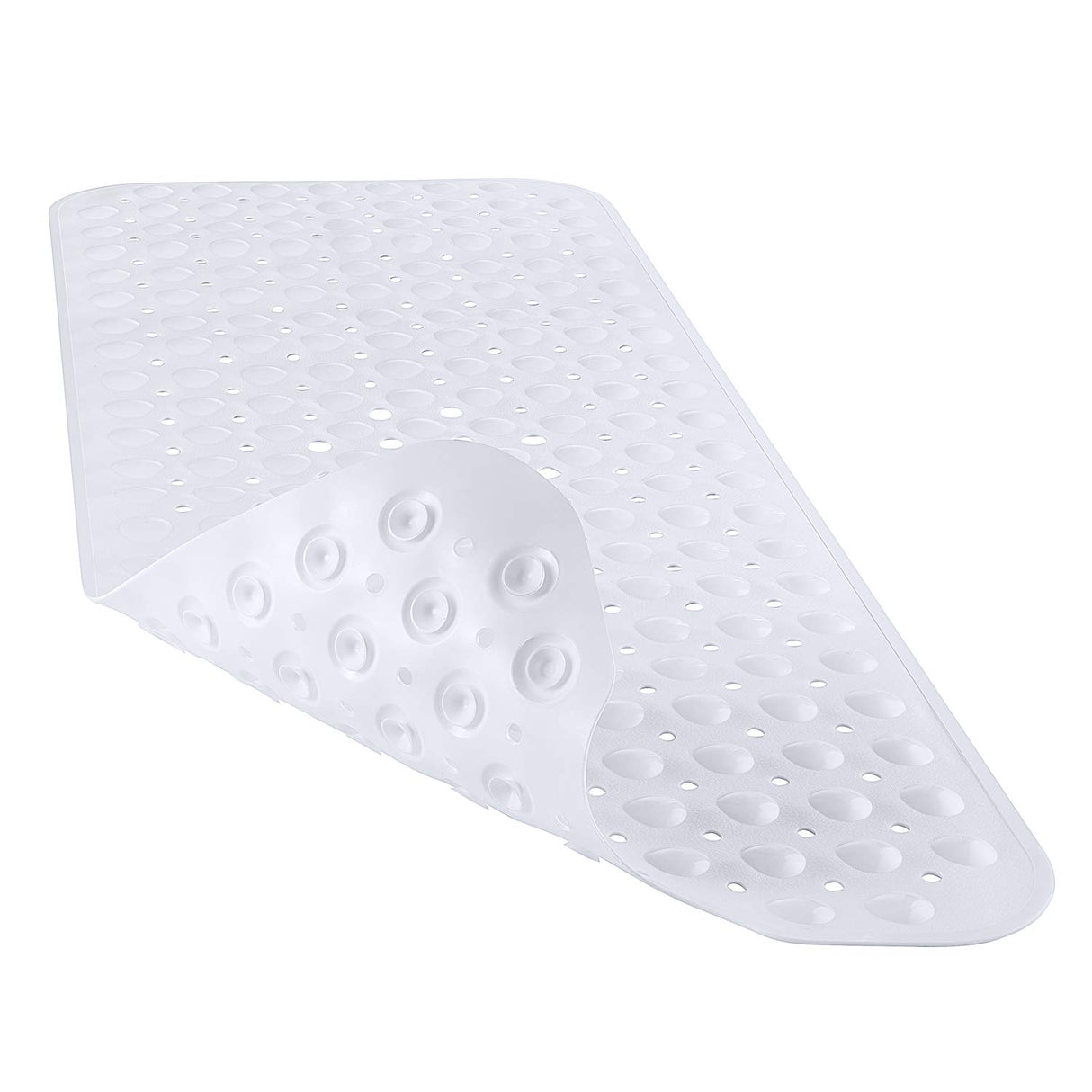 YINENN Bath and Shower Safety Mats 40x16 inch, Non Slip with Suction Cups for Bathroom Stall and Tub Floor, Extra Large and Machine Washable, Drain Holes Keep Bathtub Clean, White