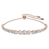 Swarovski Bracelet with White Crystal Details on a Rhodium-Finish Cuff Setting, Size M, Part of the Emily Collection