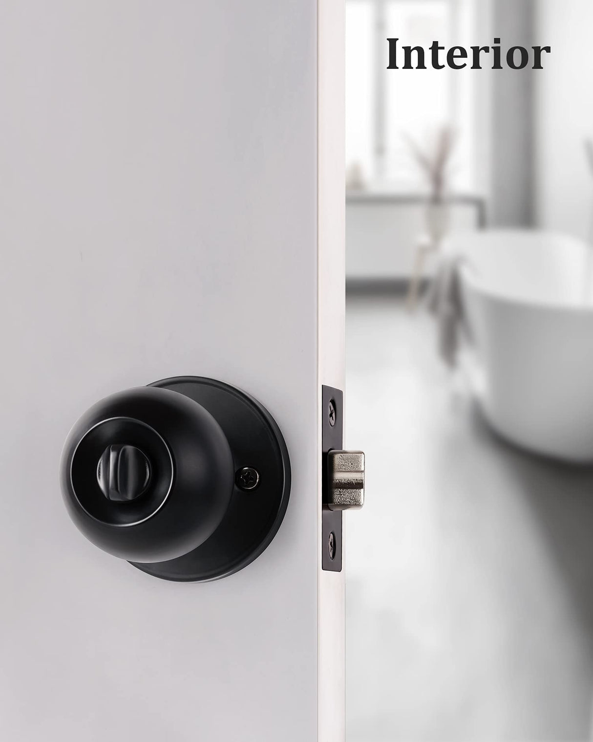 Lanwandeng 2 Pack Entry Door Knobs with Lock and Keys All Alike, Interior/Exterior Door Knob for Bedroom or Bathroom, Entrance Matte Black Door Locks