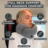 FlyHugz® Neck Travel Pillow Memory Foam Neck Pillow, Gray