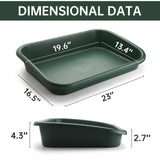 RooTrimmer 2 Pack Plant Repotting Tray – Multifunctional Heavy-Duty Large Capacity Gardening Tool for Seeding, Pot Moving, Soil Mixing, Hydroponic/Soil Cultivation, Transplanting,Black & Green