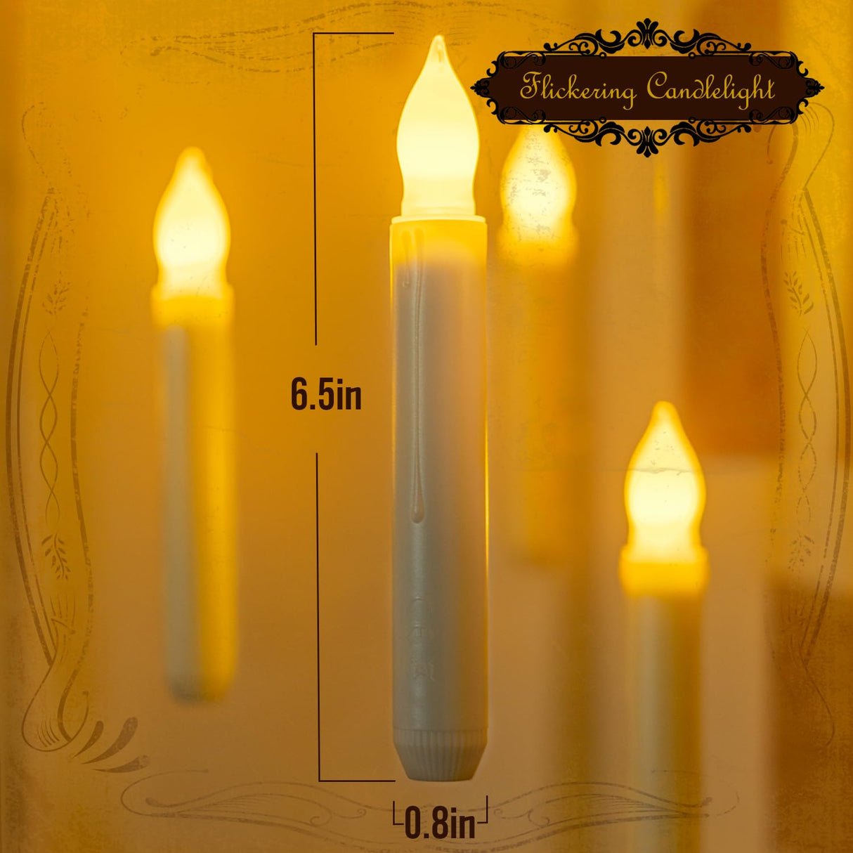 Homemory Hanging Floating Candles with Wand Remote and String, 12 Pcs Flying Flameless LED Taper Candles Warm White Light, Battery Operated Window Candles with Wand for Halloween Christmas Party