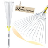 JARDINEER Adjustable Rakes for Leaves, Large Garden Leaf Rake for Lawns Grass with 7-23" Expandable Head, Yard Collapsible Rake for Camping (64 inches)