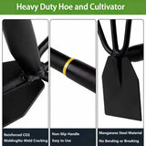 AHUDKKY Hoe and Cultivator, Hoe Garden Tool, Hand Hoe Cultivator Garden Tool, Thickened Manganese Steel, Garden Hoe for Weeding, Planting, Loosening Soil, Digging，No Assembly Required