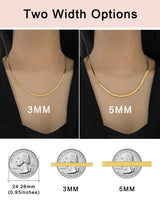 FOCALOOK Gold Herringbone Necklace for Women, 3mm Gold Plated Snake Choker