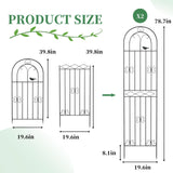 2 Pack 78.7" x 19.6" Iron Arch Decoration Garden Trellis, Metal Climbing Plant Trellis for Heavy Vines, Roses, Flowers, and Vegetables, Perfect for Gardens, Lawns.