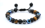 Amazing Gemstone Evil Eye Bracelets for Men Women - Ultimate Protection - Black Obsidian, Tigers Eye and Hematite - Healing Bracelets Gifts for Mom Mothers Day Pulseras Para Hombres Mujer
