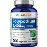 3 Pack NusaPure Polypodium Leucotomos Extract 2400mg 200 Veggie Capsules (Vegetarian, Non-GMO, Vegan)