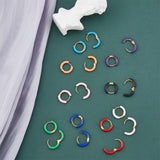DICOSMETIC 9 Pairs Enamel Hoop Earring 15-16mm Colored Hoop Earrings 18K Gold Plated Huggie Hoops Earrings Small Cute Statement Earring Stainless Steel Fashion Jewelry Set for Women