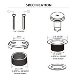 All Metal Tip-Toe Bathtub Drain Kit with Two-Hole Overflow Faceplate and Universal Fine/Coarse Thread Assembly, Bath Tub Drain Kit fits All Bathtub -Brushed Nickel