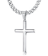 Besteel 925 Sterling Silver Cross Necklace for Men Women Cross Chain 18 In