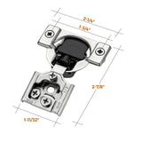 Ravinte 50 Pack 25 Pair 1/2 inch Overlay Soft Close Kitchen Cabinet Hinges Stainless Steel Adjustable Kitchen Hinges Satin Nickel Cabinet Hardware