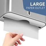 PLUSSEN Paper Towel Dispenser Wall Mount, Adhesive No Drilling Multifold Trifold C Fold Commercial Hand Towel Dispenser,Silver
